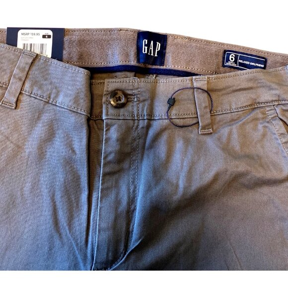 Gap Womens Relaxed Girlfriend Chino Pants Size 6 Gray Cotton Blend - Picture 3 of 5
